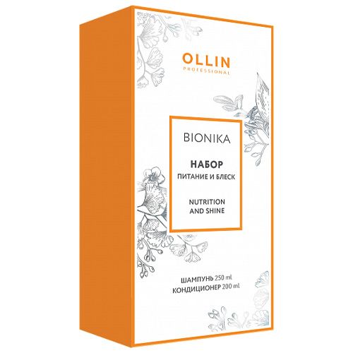 Ollin Professional BioNika Nutrition and Shine - Набор Питание и блеск (Шампунь 250 мл + Кондиционер 200 мл)