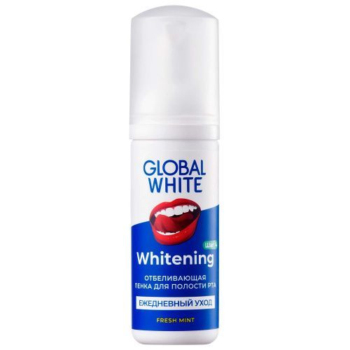 Отбеливающая пенка для полости рта Whitening Foam Oral Care, 50 мл Global White (Россия) купить по цене 282 руб.