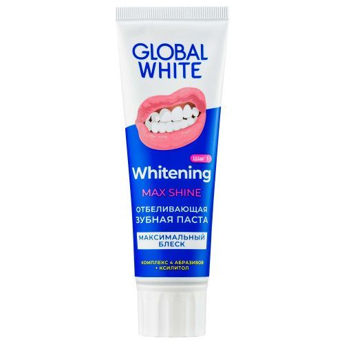 Отбеливающая зубная паста Max Shine, 100 г Global White (Россия) купить по цене 250 руб.