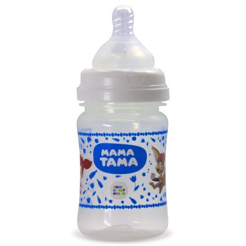 Бутылочка с широким горлышком с силиконовой соской 0 месяцев + 150 мл Мама Тама (Россия) купить по цене 348 руб.