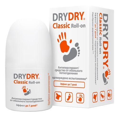 Дезодорант-антиперспирант от обильного потоотделения Classic roll-on, 35 мл Dry Dry (Швеция) купить по цене 1 390 руб.