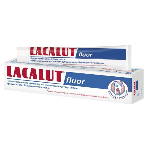 Lacalut fluor, профилактическая зубная паста, 75 мл Lacalut (Германия) купить по цене 365 руб.