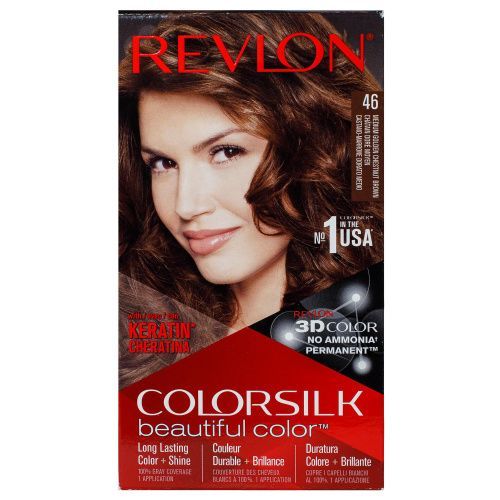 Набор для окрашивания волос в домашних условиях: крем-активатор + краситель + бальзам 46 Золотисто-каштановый Revlon Professional (Испания) купить по цене 459 руб.
