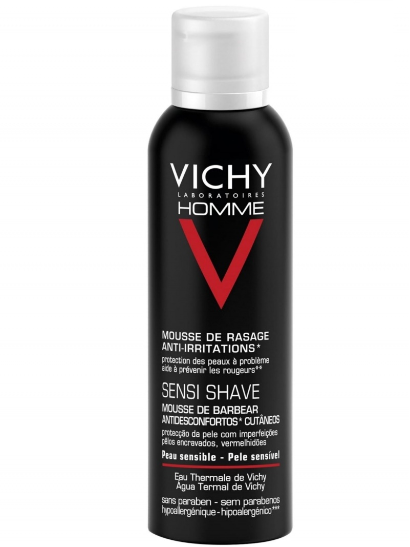 Vichy Homme - Пена для бритья для чувствительной кожи склонной к покраснению 200 мл