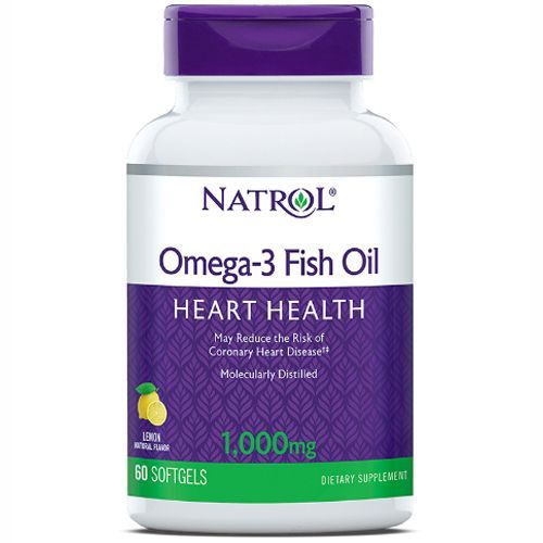 Рыбий жир омега-3 со вкусом лимона 1000 мг, 60 капсул Natrol (США) купить по цене 905 руб.