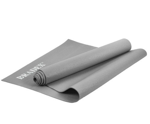 Коврик для йоги и фитнеса, серый, 190х61х0,5 см Bradex (Израиль) купить по цене 1 090 руб.