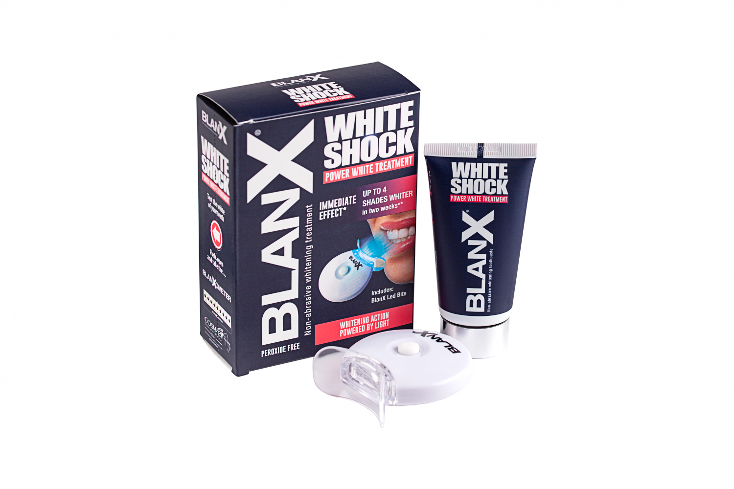 Blanx Whith Shock Treatment and Led Bite - Зубная паста Отбеливающий уход и световой активатор 50 мл