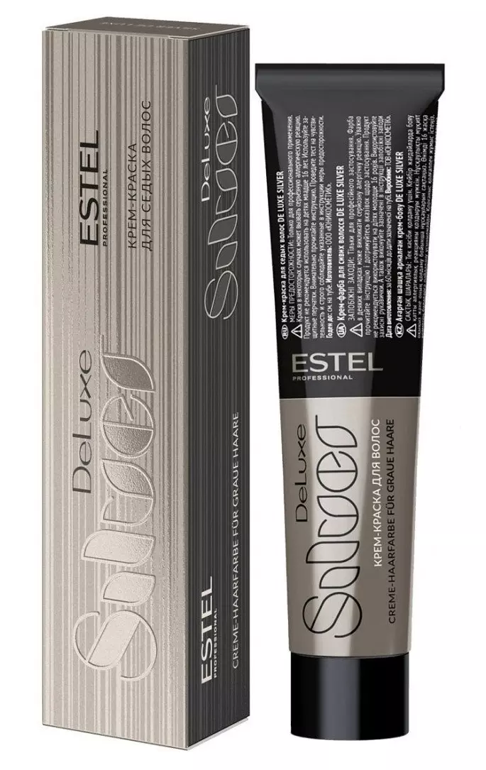 Крем-краска для седых волос De Luxe Silver 10/17 Светлый блондин пепельно-коричневый, 60 мл Estel Professional (Россия) купить по цене 656 руб.