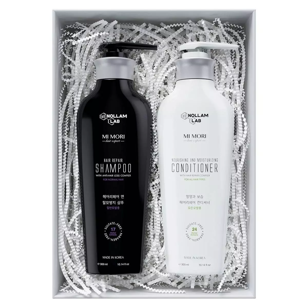 Подарочный набор бессульфатных средств для нормальных волос: шампунь 300 мл + кондиционер 300 мл Nollam Lab (Корея) купить по цене 2 212 руб.