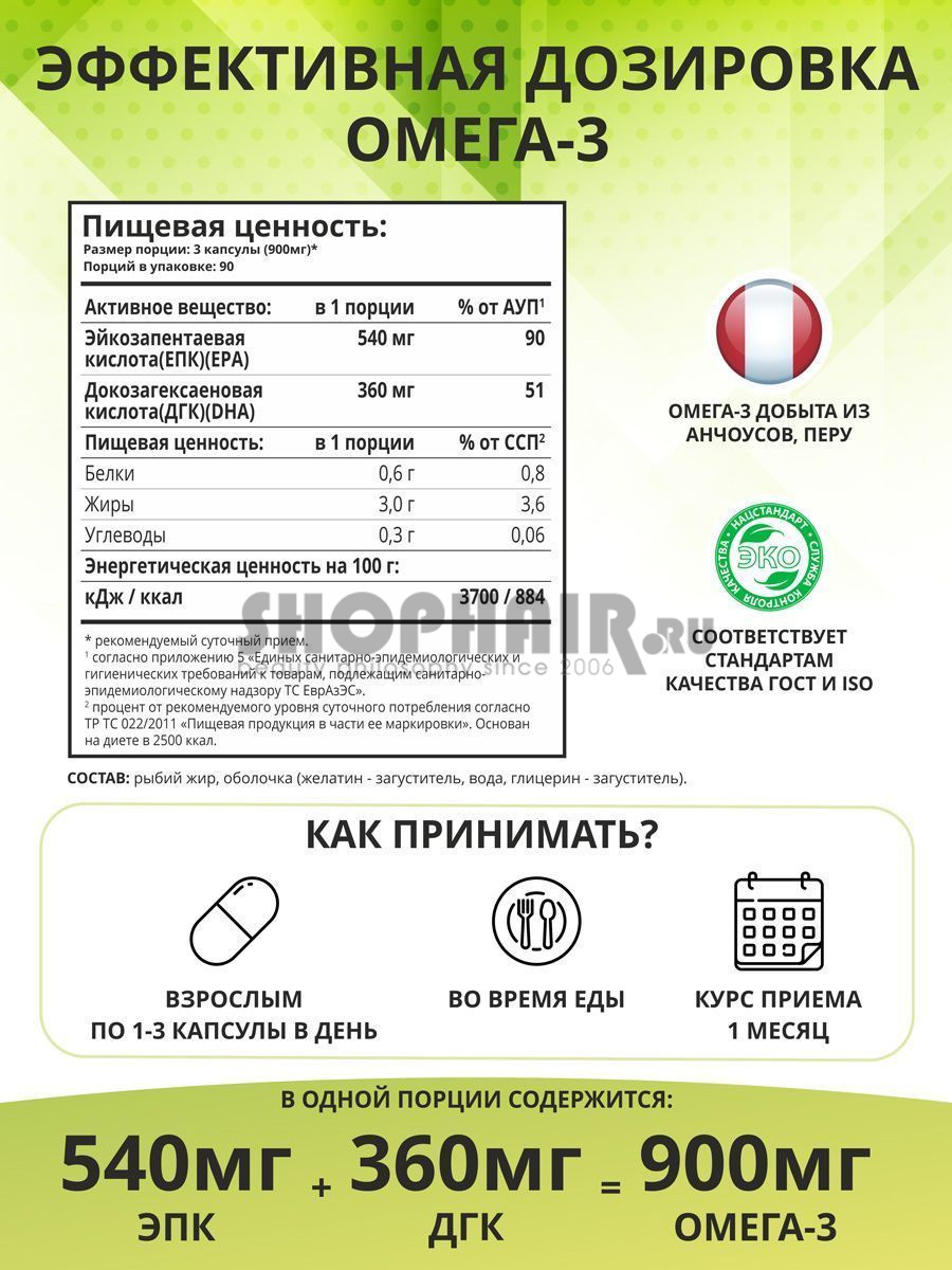 1Win - Комплекс "Омега-3" 900 мг 270 капсул 1Win (Россия) купить по цене 1 250 руб.