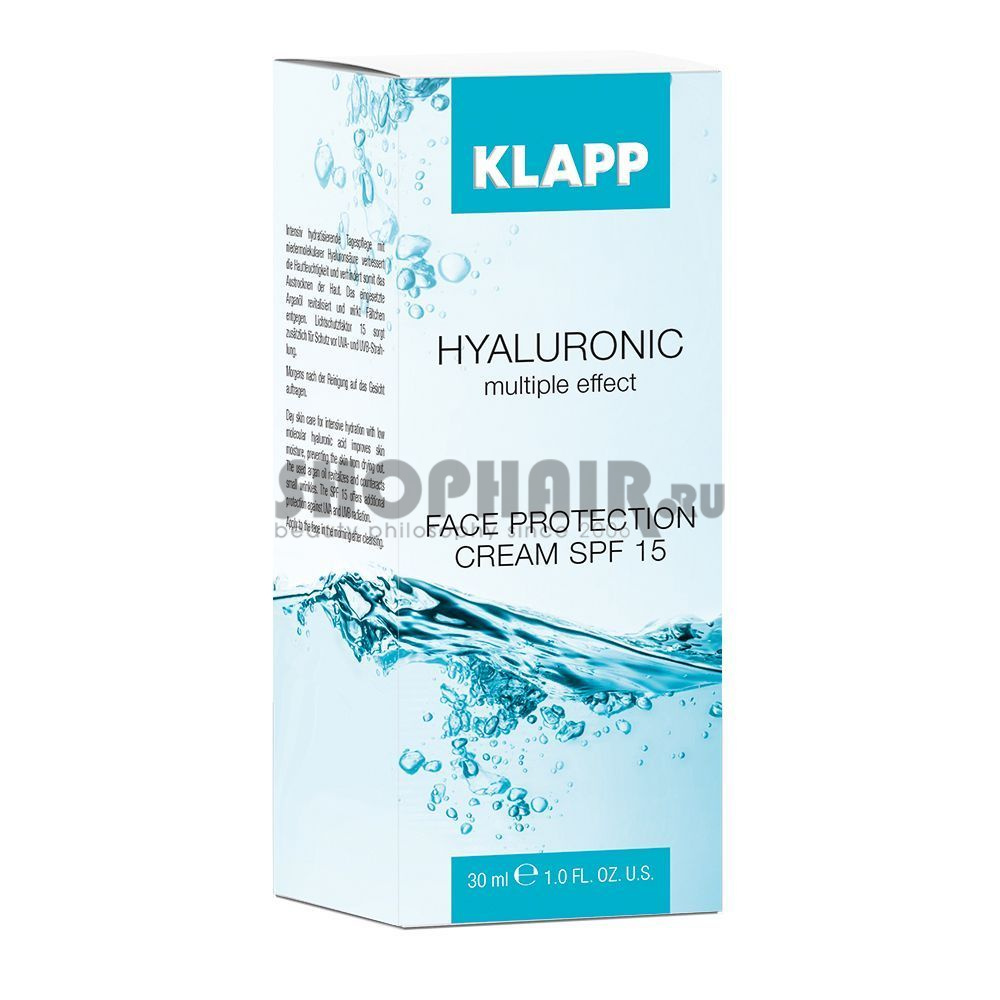 Klapp Hyaluronic Face Protection Cream - Солнцезащитный крем для лица SPF15 30 мл Klapp (Германия) купить по цене 4 824 руб.
