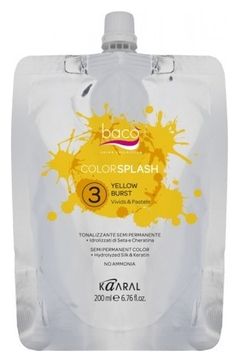 Kaaral Color Splash Yellow Burst - Полуперманентный краситель желтый 200 мл Kaaral (Италия) купить по цене 1 403 руб.