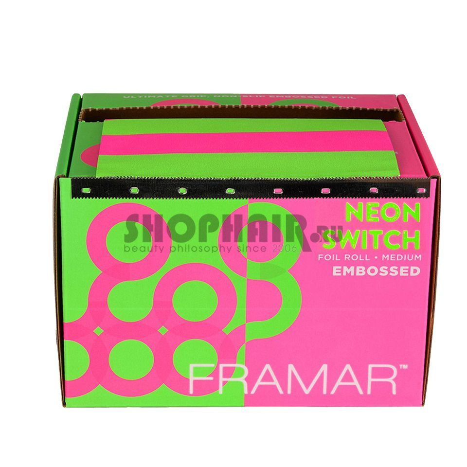 Framar - Фольга в рулоне с тиснением «Неоновое свечение» 12,5 см х 98 м Framar (Канада) купить по цене 1 260 руб.