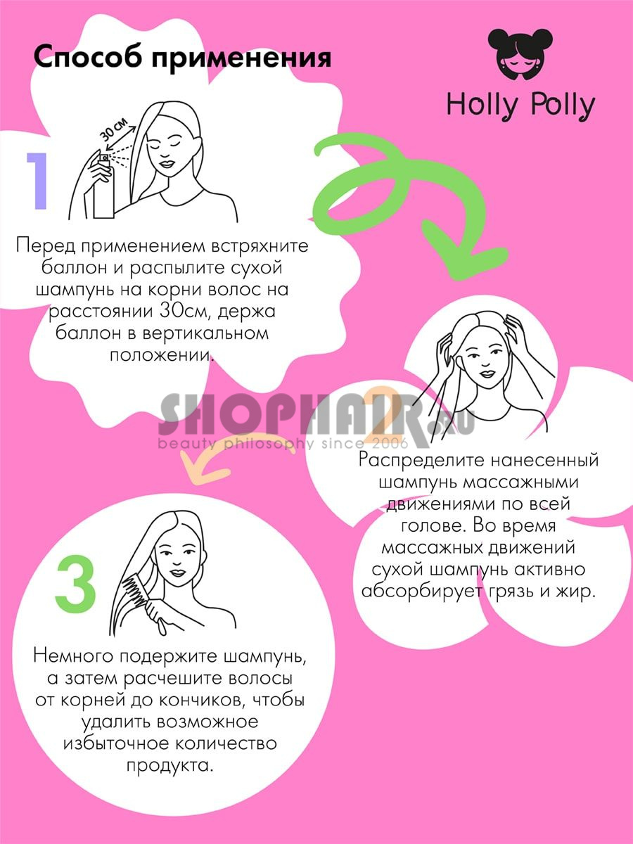 Сухой шампунь для всех типов волос Very Cherry, 200 мл Holly Polly (Россия) купить по цене 399 руб.