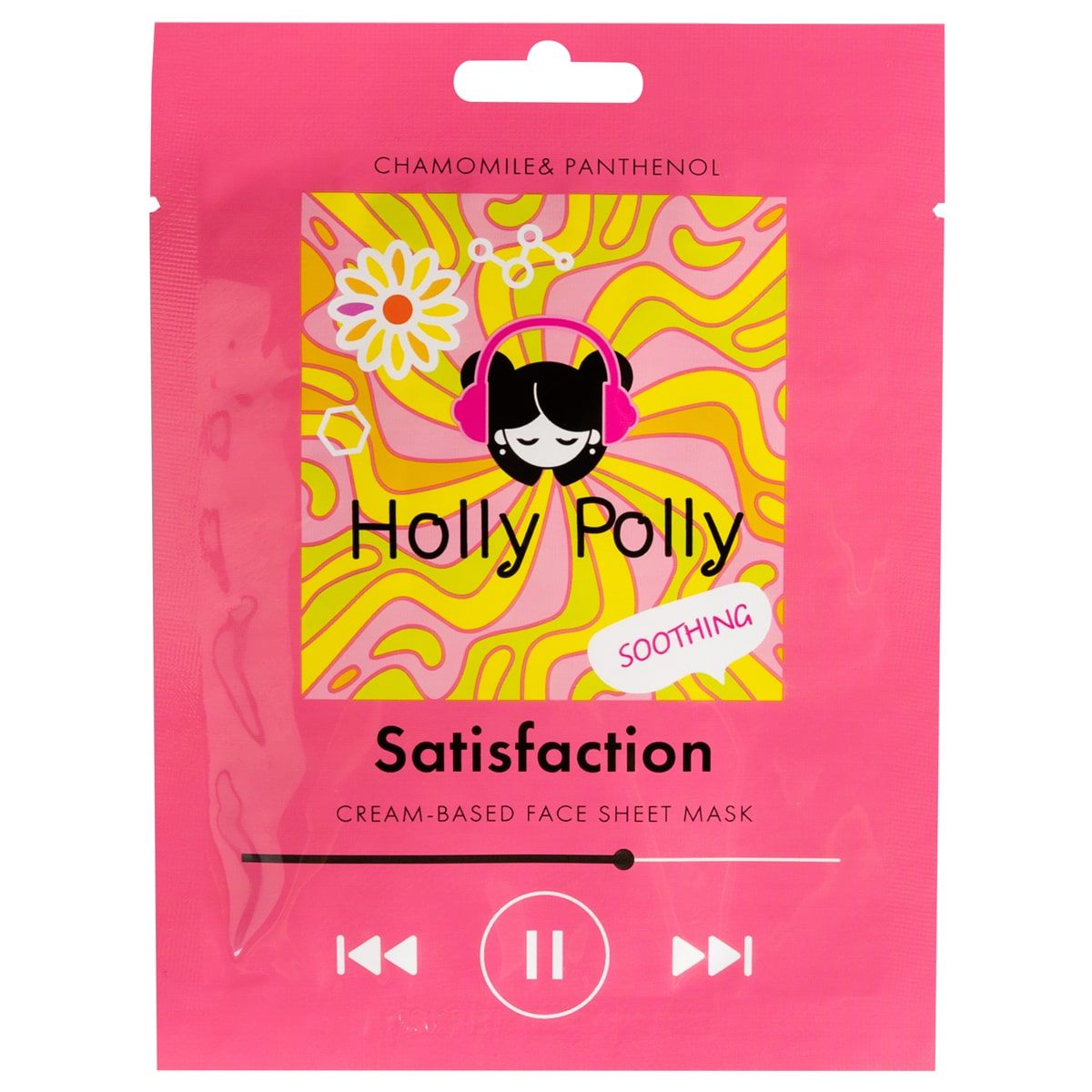 Holly Polly Music Collection Satisfaction - Тканевая маска для лица на кремовой основе с Ромашкой и Пантенолом (Успокаивающая) 22 гр Holly Polly (Россия) купить по цене 120 руб.