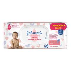 Johnson's Baby - Детские влажные салфетки «Нежная забота» 120 шт. Johnson’s (США) купить по цене 408 руб.