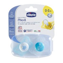 Chicco Micro - Пустышка силиконовая для принцев 0-2 мес 2 шт Chicco (Италия) купить по цене 1 054 руб.