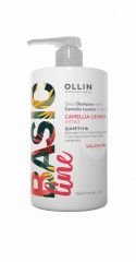 Ollin Professional Basic Line Daily Shampoo - Шампунь для частого применения с экстрактом листьев камелии 750 мл Ollin Professional (Россия) купить по цене 726 руб.