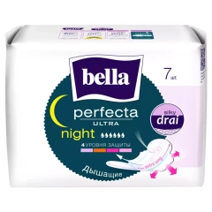 Ультратонкие прокладки Perfecta Ultra Night с покрытием Silky Drai, 7 шт Bella (Польша) купить по цене 233 руб.
