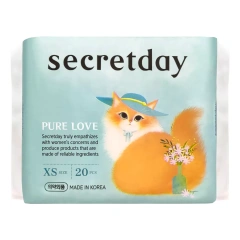 Ежедневные хлопковые прокладки Pure Love размер XS, 20 шт Secret Day (Корея) купить по цене 263 руб.