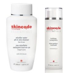 Skincode Essentials - Промо набор (Мицеллярная вода 200 мл, Укрепляющий тонизирующий лосьон 200 мл) Skincode (Швейцария) купить по цене 3 864 руб.