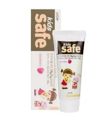 Детская зубная паста со вкусом клубники Kids Safe 3-12 лет, 90 г CJ Lion (Корея) купить по цене 174 руб.