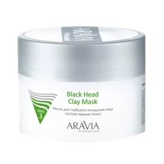 Маска для глубокого очищения лица против черных точек Black Head Clay Mask, 150 мл Aravia Professional (Россия) купить по цене 858 руб.