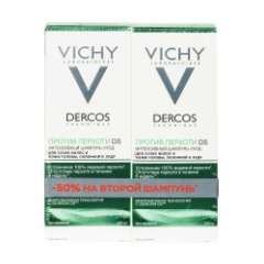 Vichy Dercos - Интенсивный шампунь-уход против перхоти для нормальных и жирных волос 2х200 мл Vichy (Франция) купить по цене 1 363 руб.