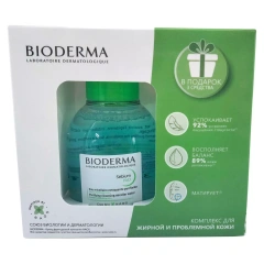 Комплекс для жирной и комбинированной кожи (мицеллярная вода 100 мл + крем 5 мл + гель 8 мл + лосьон 10 мл) Bioderma (Франция) купить по цене 616 руб.