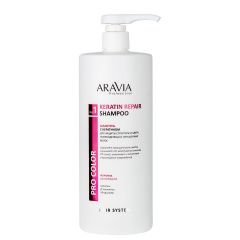 Aravia Keratin Repair Shampoo - Шампунь с кератином для защиты структуры и цвета поврежденных и окрашенных волос 1000 мл Aravia Professional (Россия) купить по цене 1 120 руб.