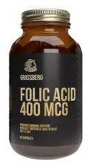 Биологически активная добавка к пище Folic Acid 400 мкг, 60 капсул Grassberg (Великобритания) купить по цене 1 382 руб.