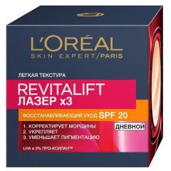 L'Oreal Revitalift - Лазер 3 Дневной антивозрастной крем для лица SPF20 50 мл L'Oreal Paris (Франция) купить по цене 1 393 руб.