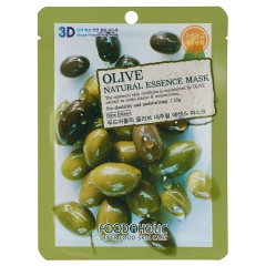 Тканевая 3D маска с экстрактом оливы для увлажнения и питания кожи Olive Natural Essence Mask, 23 г Food A Holic (Корея) купить по цене 44 руб.