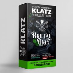 Klatz Brutal Only- Набор для мужчин (зубная паста супер-мята 75 мл, зубная паста бешеный имбирь 75 мл, зубная щетка жесткая) Klatz (Россия) купить по цене 450 руб.