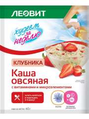 Леовит Худеем за неделю - Каша овсяная "Клубника" с витаминами и микроэлементами 40 гр Леовит (Россия) купить по цене 46 руб.