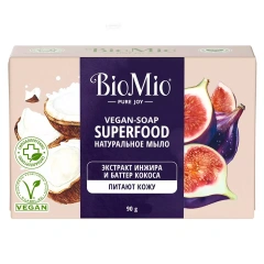 Натуральное мыло "Инжир и кокос" Vegan Soap Superfood, 90 г BioMio (Россия) купить по цене 119 руб.