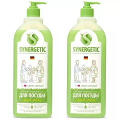 Средство для мытья посуды "Яблоко", 2 х 1000 мл Synergetic (Россия) купить по цене 500 руб.