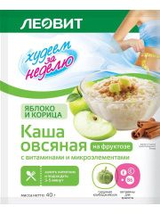 Леовит Худеем за неделю - Каша овсяная "Яблоко и корица" с витаминами и микроэлементами 40 гр Леовит (Россия) купить по цене 42 руб.