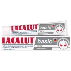 Отбеливающая зубная паста Basic White, 75 мл Lacalut (Германия) купить по цене 266 руб.