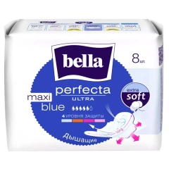 Ультратонкие прокладки Perfecta Ultra Maxi Blue, 8 шт Bella (Польша) купить по цене 233 руб.