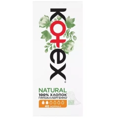 Ежедневные прокладки Natural нормал, 40 шт Kotex (Россия) купить по цене 351 руб.