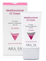 Aravia Professional Multifunctional CC Cream Vanilla 01 - СС-крем защитный SPF-20 50 мл Aravia Professional (Россия) купить по цене 777 руб.
