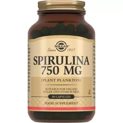 Спирулина 750 мг, 80 капсул Solgar (США) купить по цене 2 570 руб.