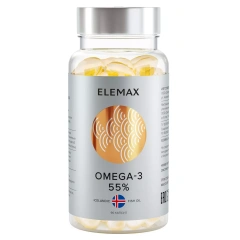 Комплекс "Омега-3 жирные кислоты высокой концентрации" 55%, 90 капсул Elemax (Россия) купить по цене 1 442 руб.