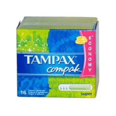 Компак Тампоны с аппликатором супер по 16 шт Tampax (США) купить по цене 522 руб.