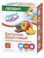 Леовит Худеем за неделю - Батончик фруктовый Жиросжигающий комплекс 70 гр Леовит (Россия) купить по цене 257 руб.