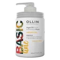 Ollin Basic Line Argan Oil Shine & Brilliance Mask - Маска для сияния и блеска с аргановым маслом 650 мл Ollin Professional (Россия) купить по цене 803 руб.