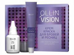 Ollin Professional Vision Set Color Cream For Eyebrows And Eyelashes (Black) - Крем-краска для бровей и ресниц (черный) 20+20 мл (в наборе) Ollin Professional (Россия) купить по цене 456 руб.