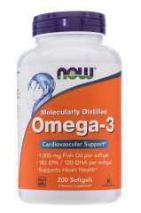 Омега-3 1400 мг, 200 капсул Now Foods (США) купить по цене 4 453 руб.