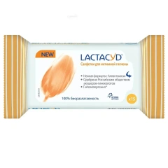 Салфетки влажные для интимной гигиены, 15 шт Lactacyd (Франция) купить по цене 184 руб.